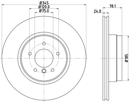 HELLA PAGID Тормозной диск 8DD 355 121-781